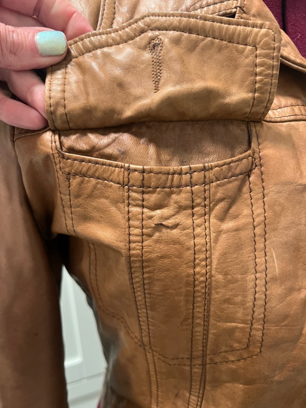 Vintage 1970s BLACK SHEEP 100% Genuine Leather Tailored Canada Moto Jacket Small - Picture 13 of 16